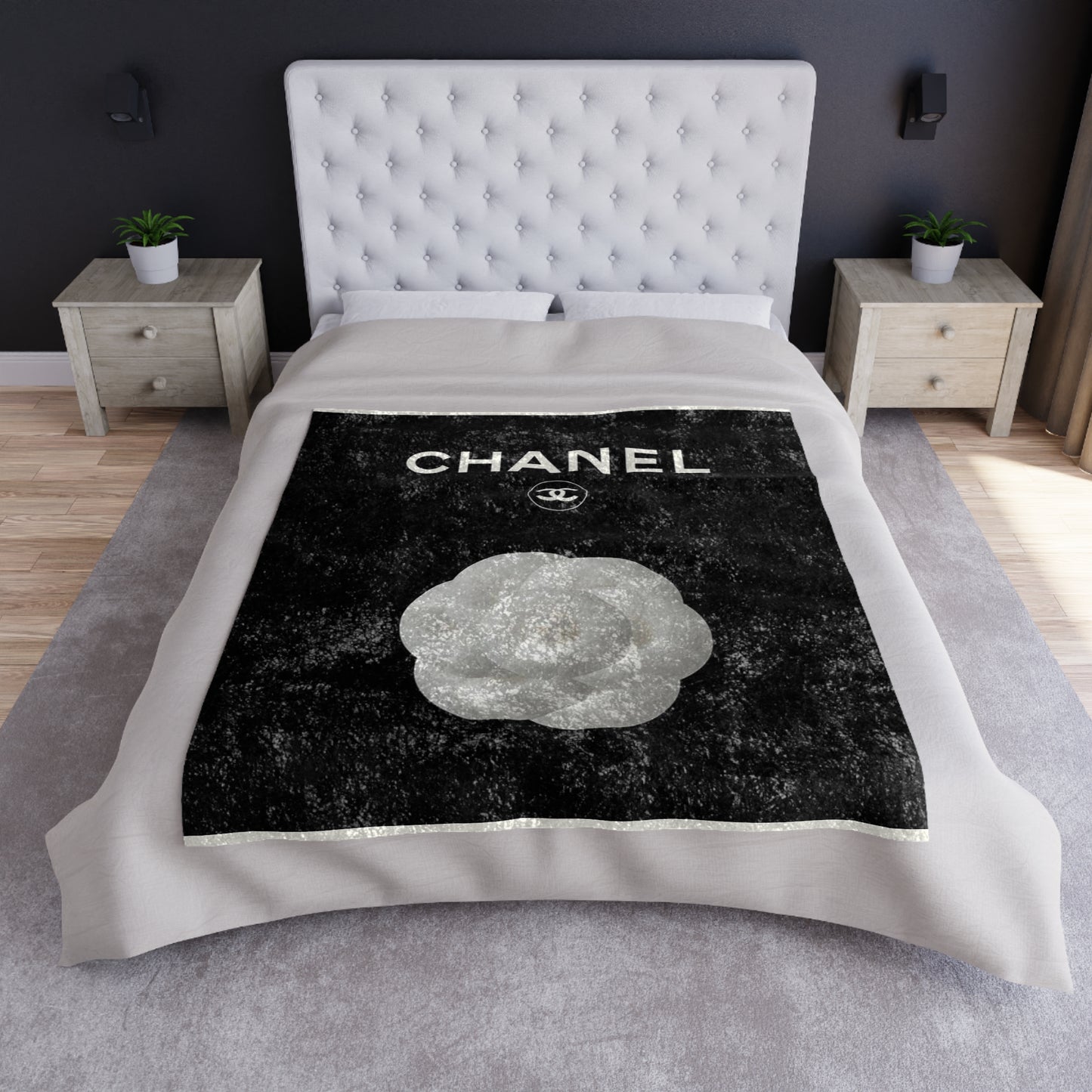 Crushed “CHANEL” Velvet Blanket